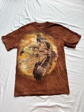 The Mountain Brown Graphic Tee with Embossed Label